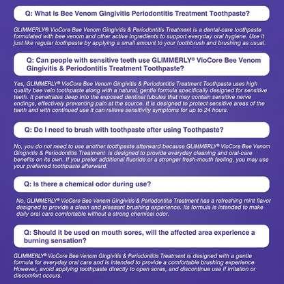🎁GLIMMERLY® VioCore Bee Venom Gingivitis & Periodontitis Treatment Toothpaste（副本）